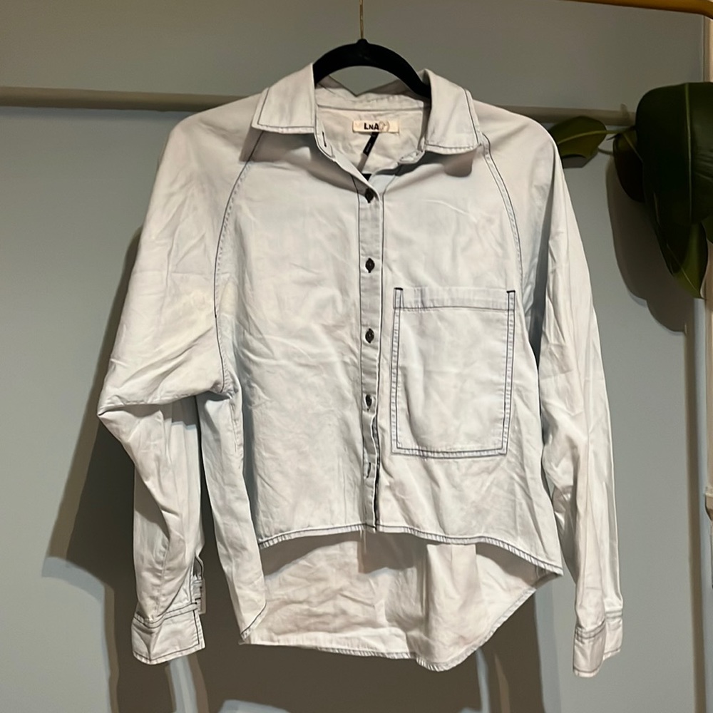 LNA High-Low Chambray Shirt